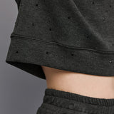 Sweatshirt with Rhinestones - Coal