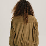 Lise Leather Jacket - Khaki Green