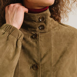 Lise Leather Jacket - Khaki Green