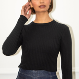 Gabby Ribbed Top - Black