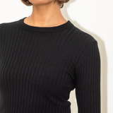 Gabby Ribbed Top - Black