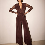 Taylor Jumpsuit - Brown Lace