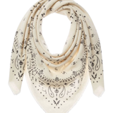 Large Cashmere Square Bandana Scarf - Ivory