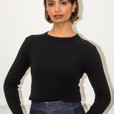 Gabby Ribbed Top - Black
