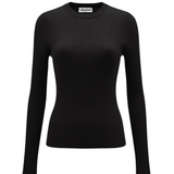 Gabby Ribbed Top - Black