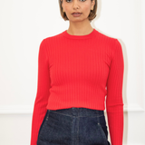 Gabby Ribbed Top - Red