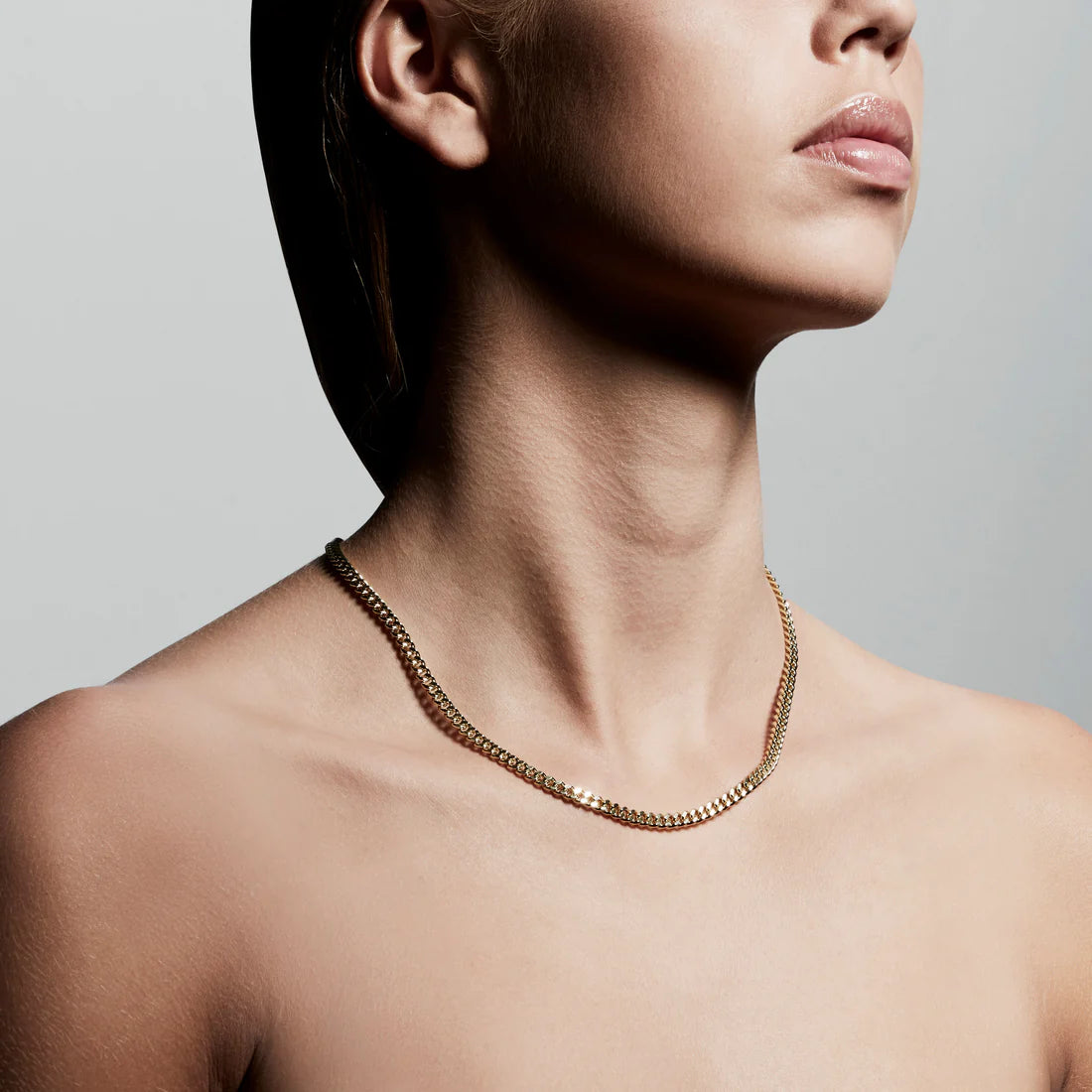 Fuchsia Curb Chain Necklace - Gold