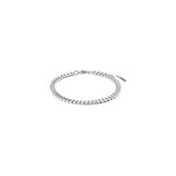 Fuchsia Curb Chain Bracelet - Silver