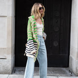 Capri Cardigan - Green Stripe
