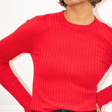 Gabby Ribbed Top - Red