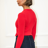 Gabby Ribbed Top - Red