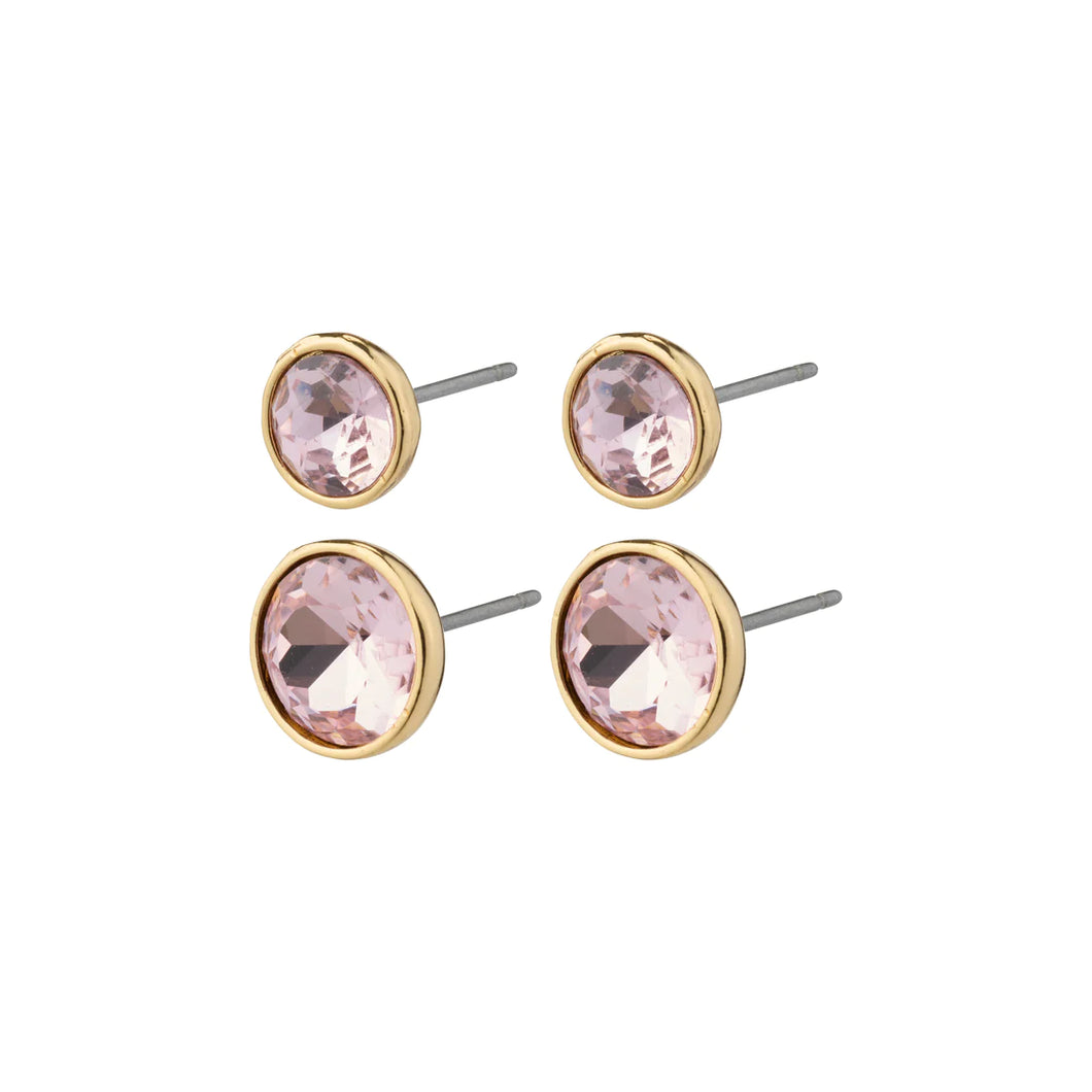 Pilgrim Callie Crystal Earrings - Rose/Gold