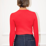Gabby Ribbed Top - Red