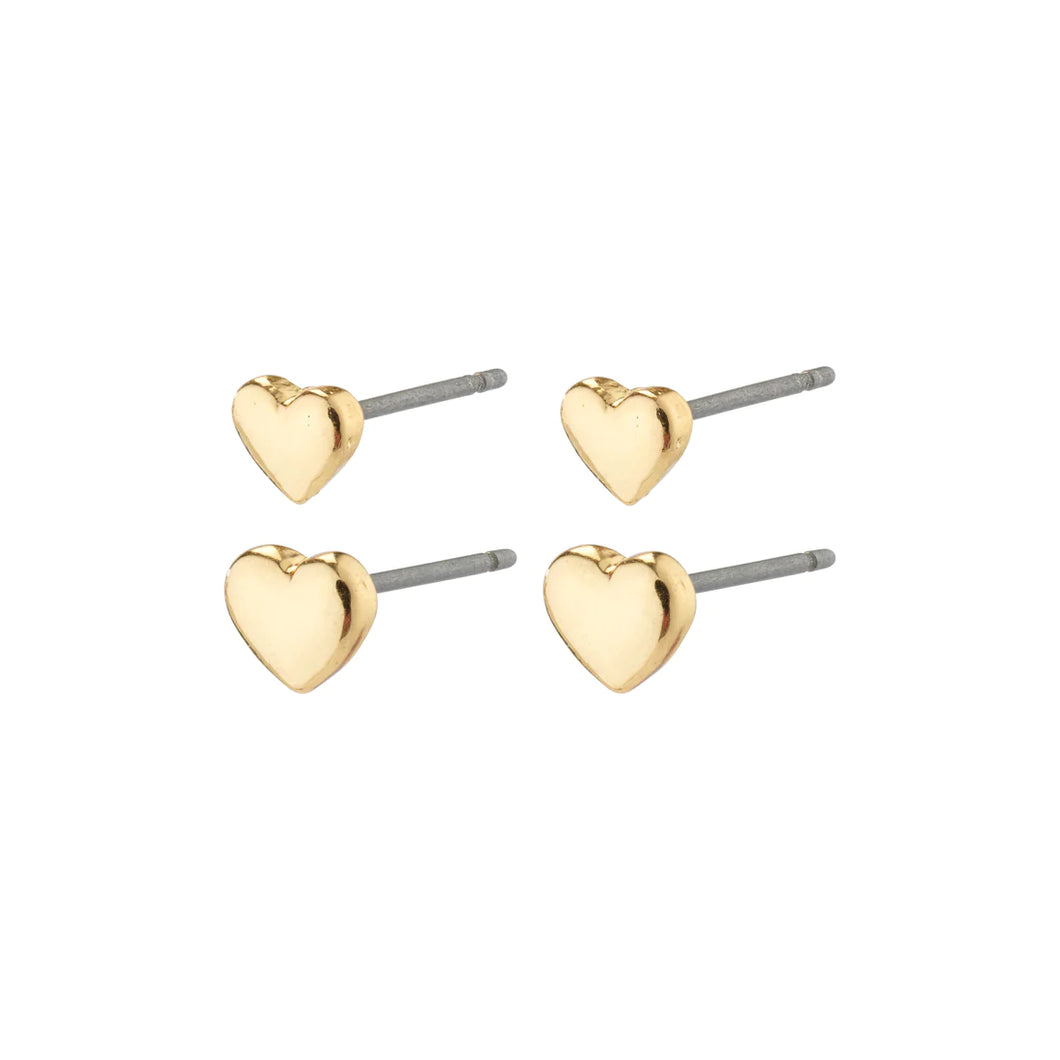Pilgrim Afroditte 2-in1 Heart Earrings - Gold