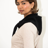 Gabby Ribbed Top - Beige Melange