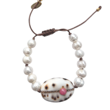 Althaia Oval Shell Bracelet - Pink