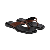 PALina Leather Flip Flops - Brown