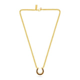 Horseshoe Pendant Necklace - Tiger's Eye
