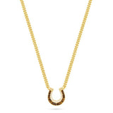 Horseshoe Pendant Necklace - Tiger's Eye