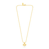 Ridged Eye Pendant Necklace - CZ