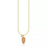 Leaf Pendant Necklace - Smokey Quartz