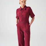 Elodie A-I-O Jumpsuit - Burgundy