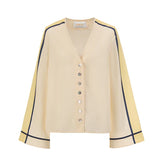 The Leona Shirt - Canary Stripe