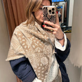 Large Triangle Bandana Scarf - Taupe