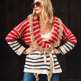 Capri Cardigan - Red Stripe