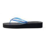 Tapered Platform Transparent Flip Flop - Black Luminous