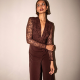 Taylor Jumpsuit - Brown Lace