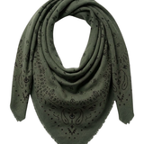 Large Cashmere Square Bandana Scarf - Khaki