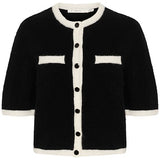 GZalpha Contrast Cardigan - Black/Ivory