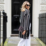 Sicily Crochet Cardi - Black Stripe