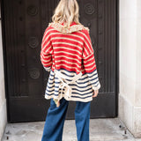 Capri Cardigan - Red Stripe