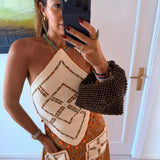 Luna Beaded Bag - Chocolate