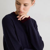 Nora Contrast 45 Jumper - Navy