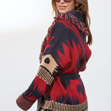 Astrid Cardigan - Red/Navy Mix