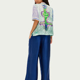 Ellen Wrapped Trousers - Navy