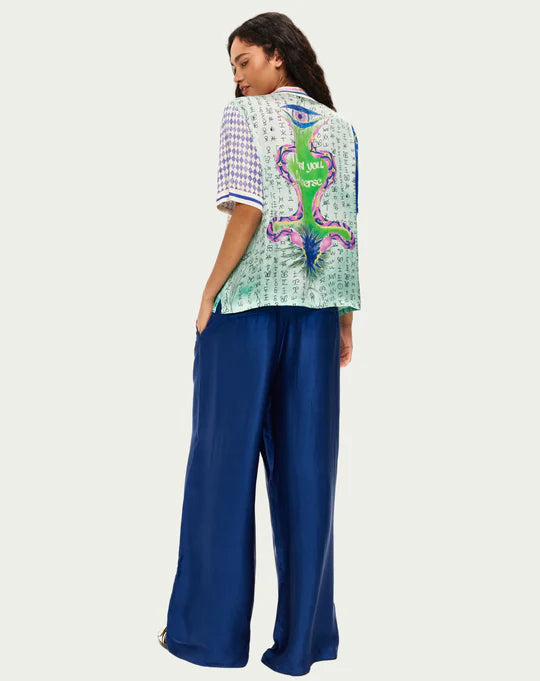 Ellen Wrapped Trousers - Navy