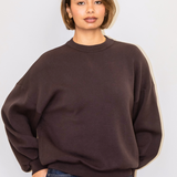 Georgia Knitted Sweatshirt - Dark Brown