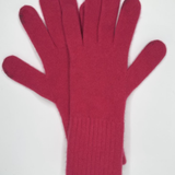 Wool & Cashmere Solid Gloves - Berry