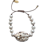 Althaia Oval Shell Bracelet - White