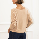 Camilla V-neck Jumper - Light Camel