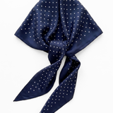 Classic Polka Dot Scarf – Navy