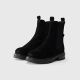 Katelyn Suede Wool Boots - Black