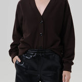 Fleece Cardigan - Chocolate