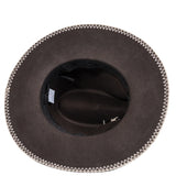 Wide Brim Stitched Fedora Hat - Chocolate