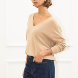 Camilla V-neck Jumper - Light Camel