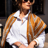 Chevron Border Scarf - Mustard